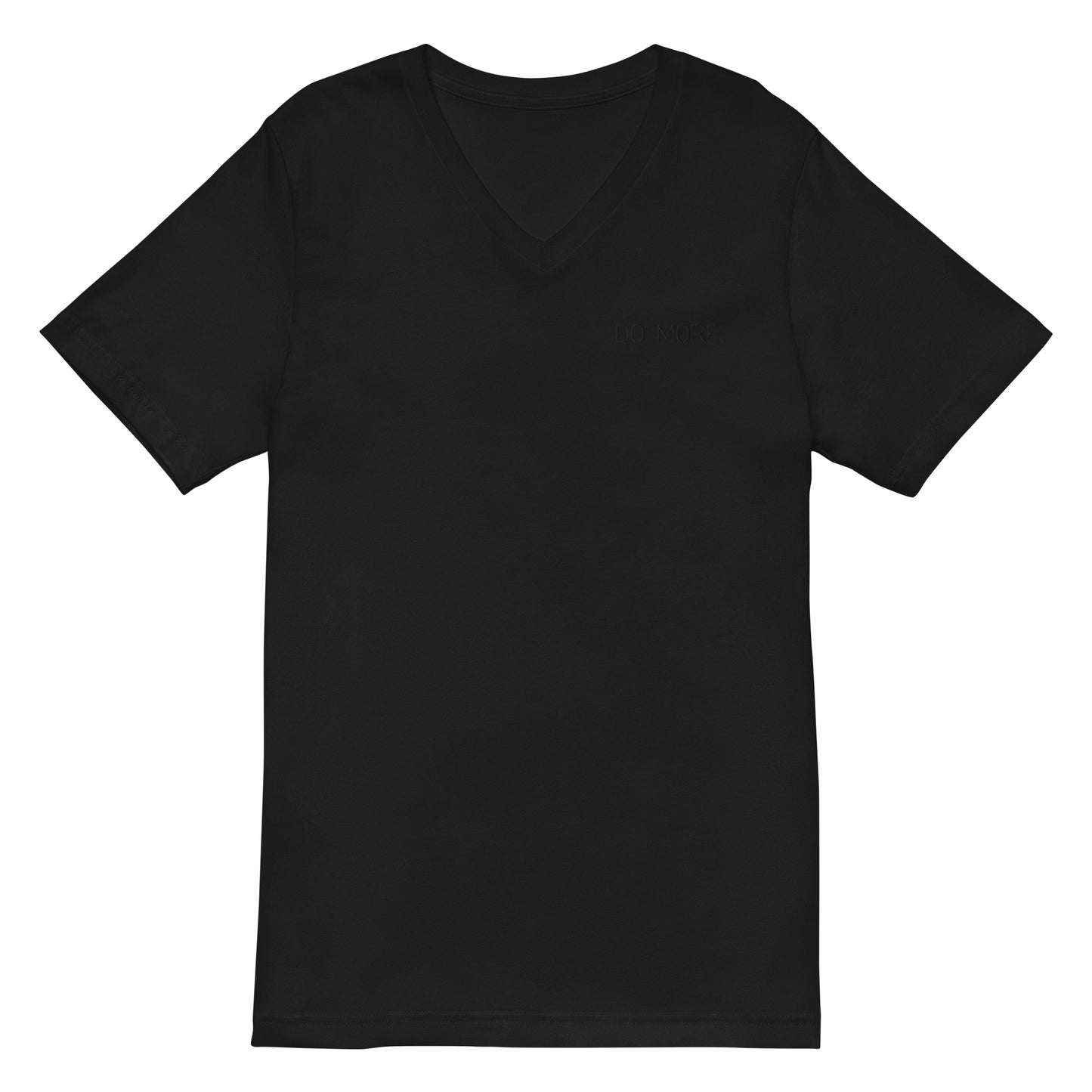 EMBROIDERED UNISEX V NECK TEE SHIRT — DO MORE BLACKOUT