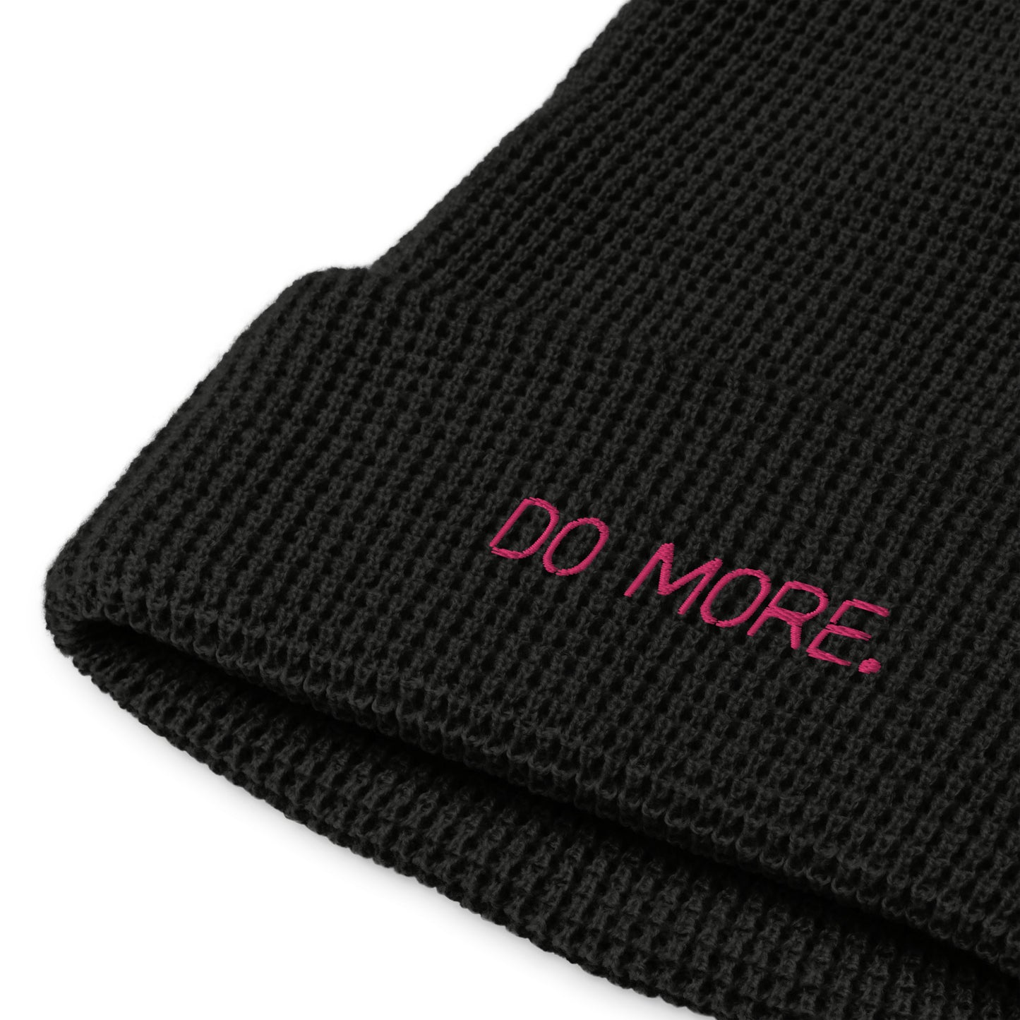 EMBROIDERED WAFFLE BEANIE - DO MORE NEON