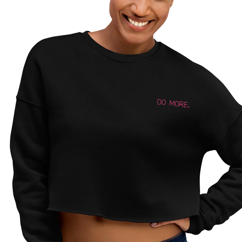 EMBROIDERED CROP SWEATSHIRT - DO MORE NEON