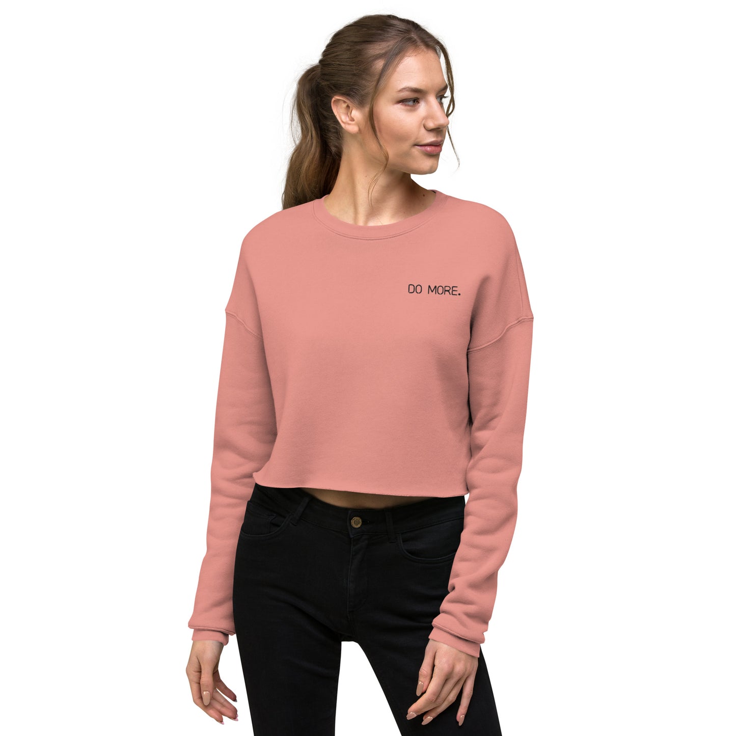 EMBROIDERED CROP SWEATSHIRT - DO MORE NEON