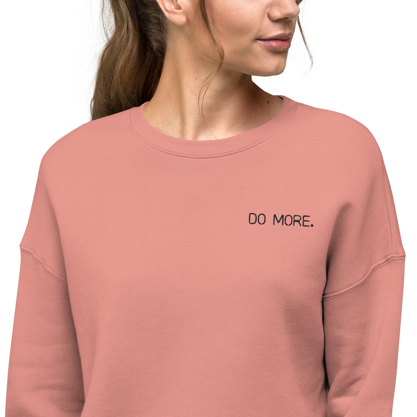 EMBROIDERED CROP SWEATSHIRT - DO MORE NEON